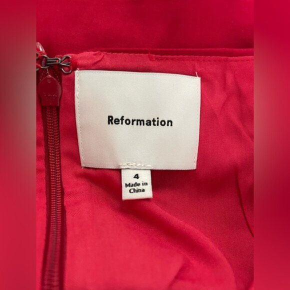 NEW Reformation Laguna Two Piece Matching Midi Skirt Set Lipstick Red US 4 UK 8 - Picture 10 of 16